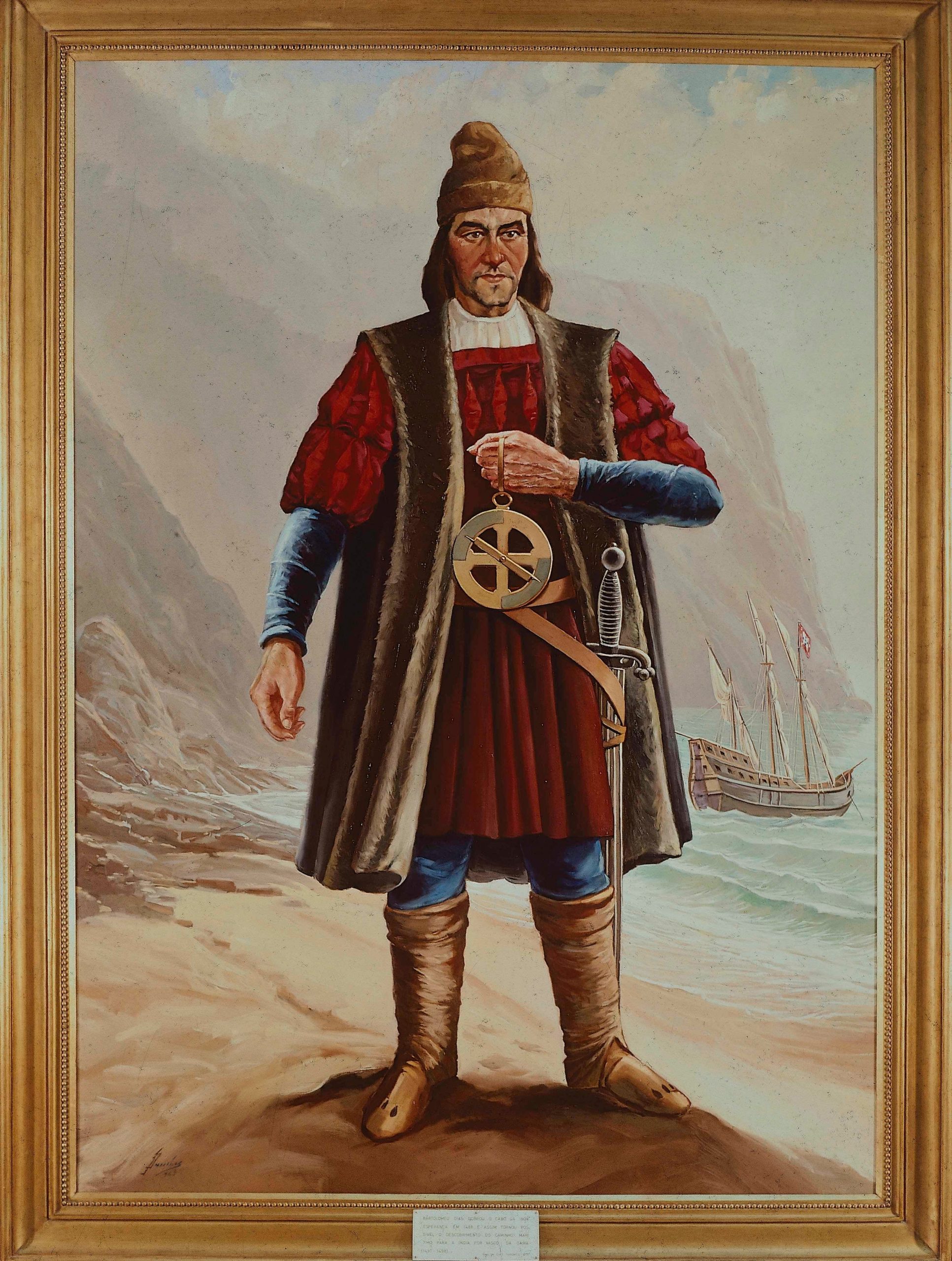 Painting of Bartolomeu Dias (Portugal, 1457-Cape of Good Hope, 1500), cartographer and navigator