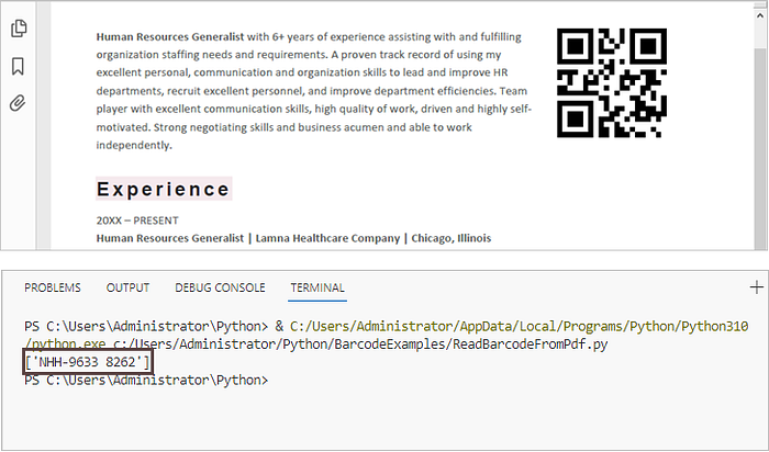 Extract barcode information from PDF.