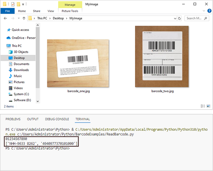 Extract barcode information from images.