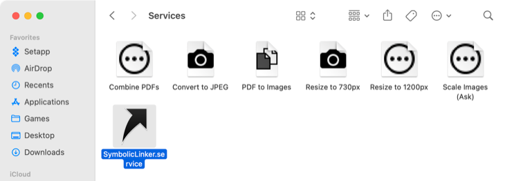 Add SymbolicLinker.service to your Services folder