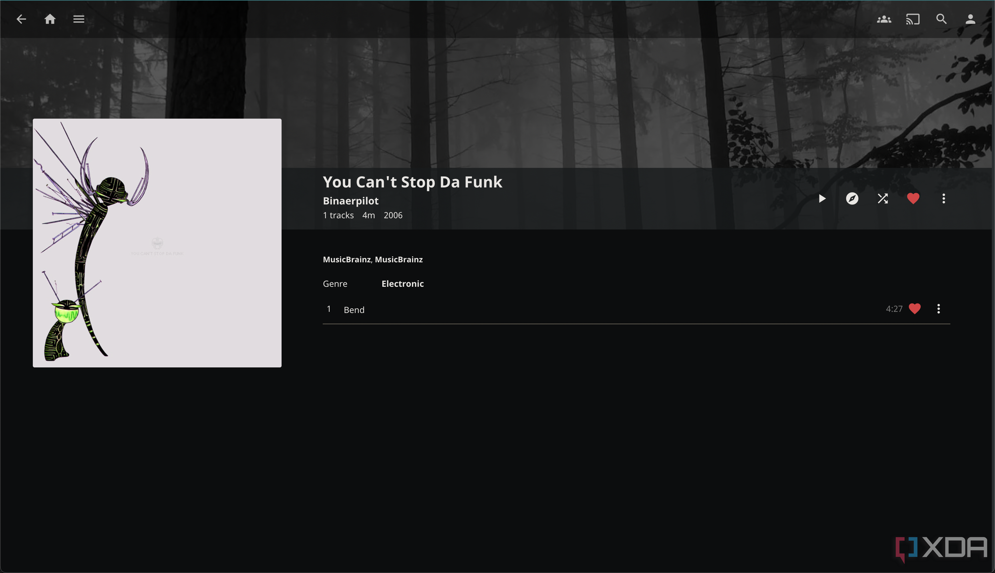 "You can't stop da funk" in Jellyfin music section