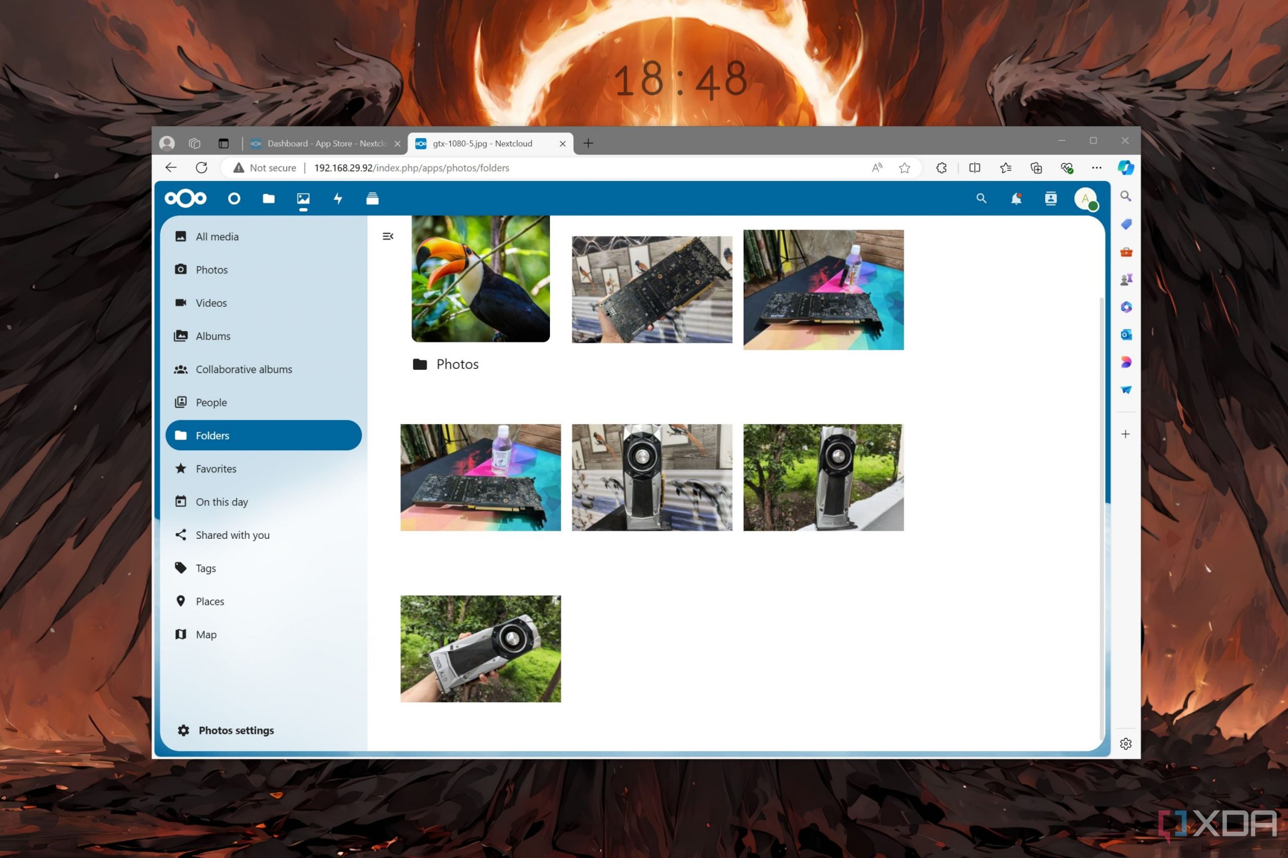 Photos of a GTX 1080 on the Nextcloud UI